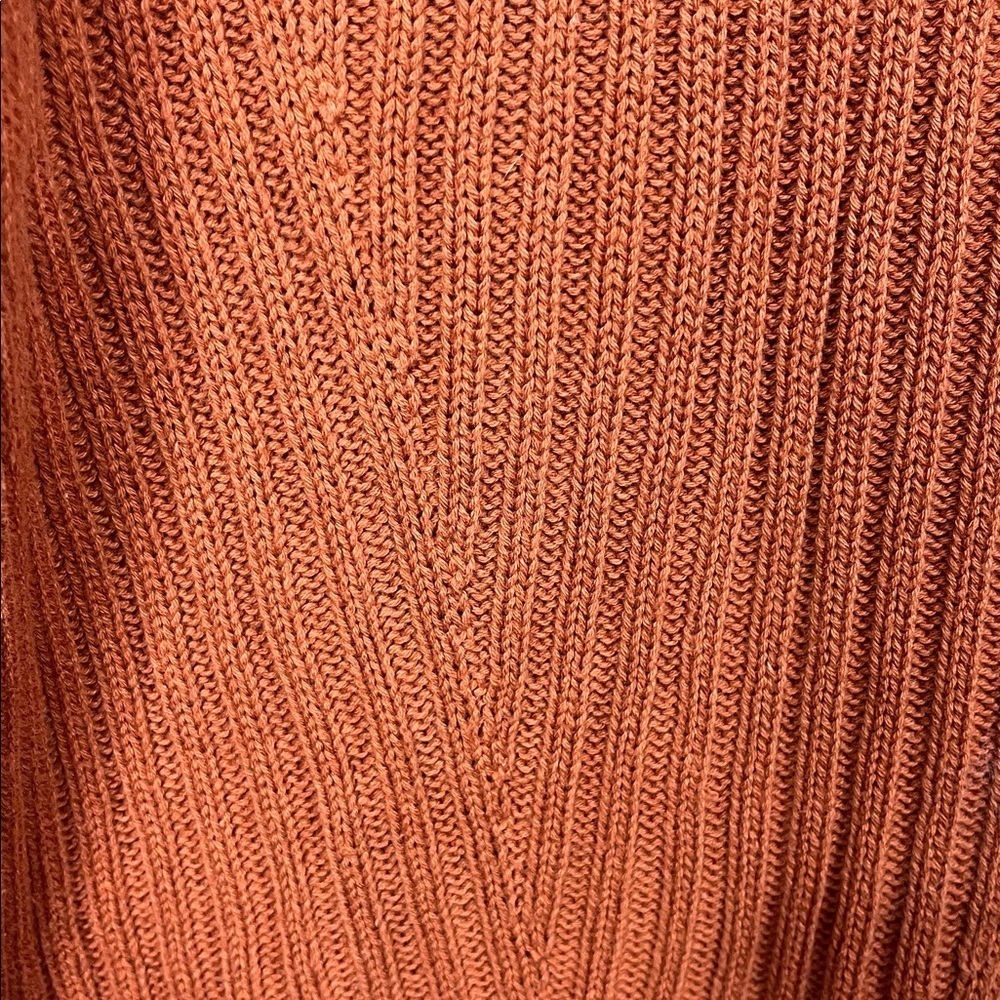 J. Flower Boutique Womens Sweater M Rust Crew Neck Cable Knit 100% Cotton Trendy - Picture 8 of 13